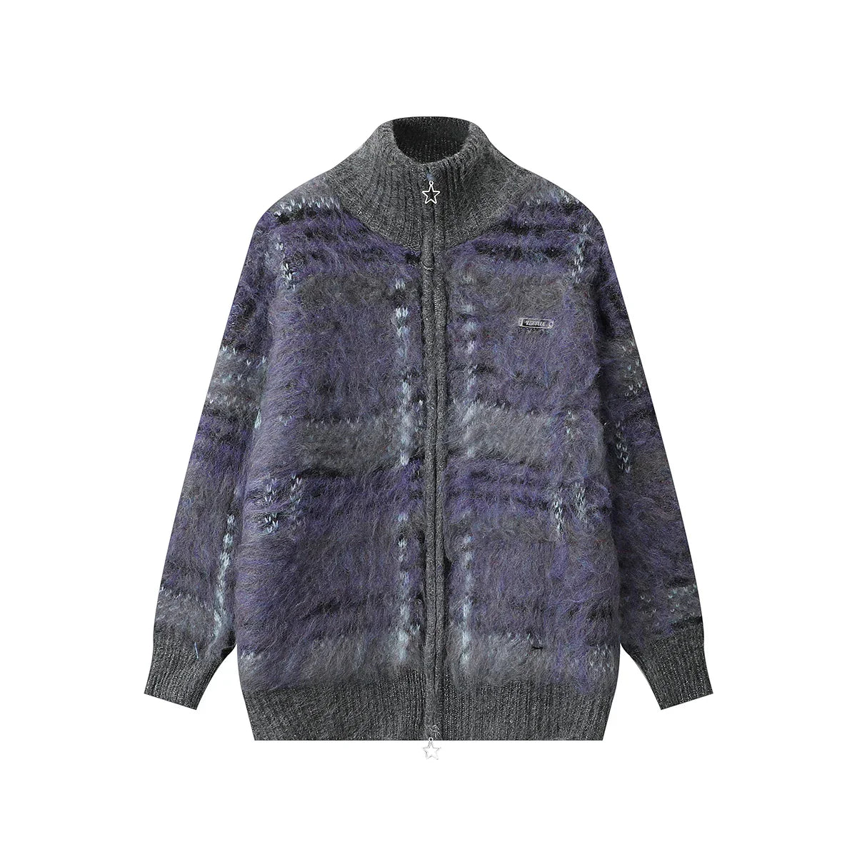 Ceylan Women’s Plaid Fuzzy Fleece Zip Up Winter Jacket