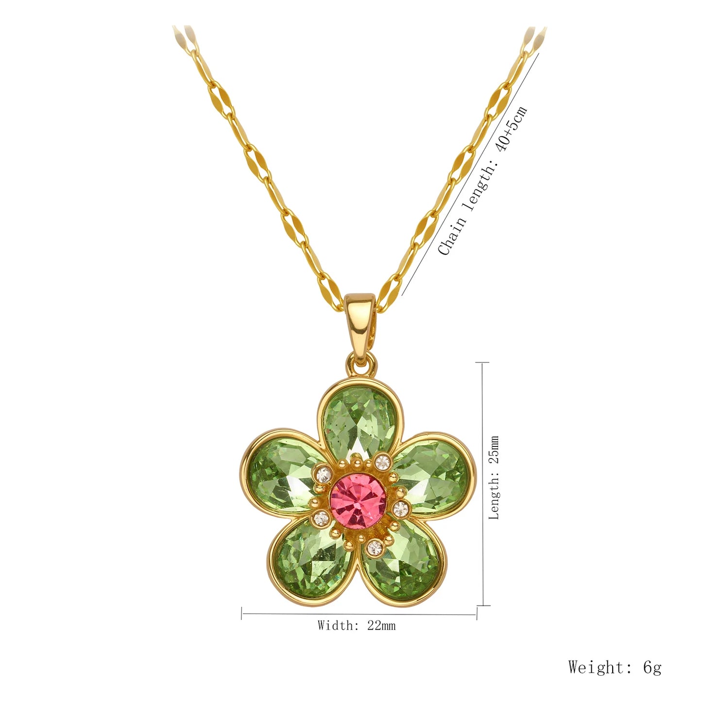 Women's Crystal Flower Pendant Necklace