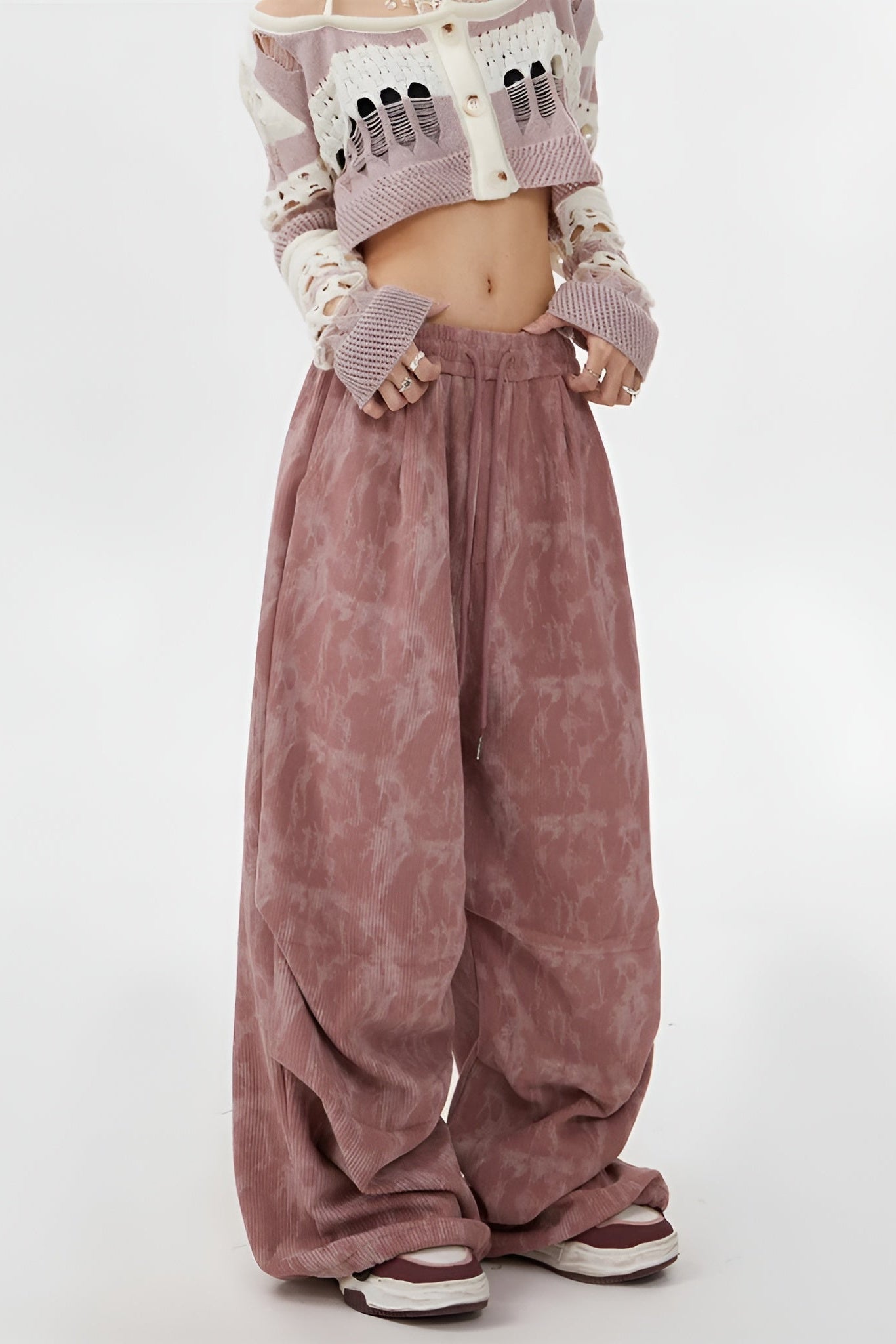 Ceylan Women’s Wide Leg Corduroy Pants Oversized Baggy Fit