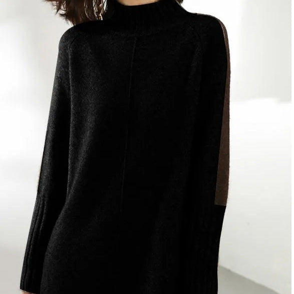 Ceylan Women's Sweater Dress, Oversized Turtleneck Tunic