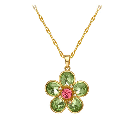 Women's Crystal Flower Pendant Necklace