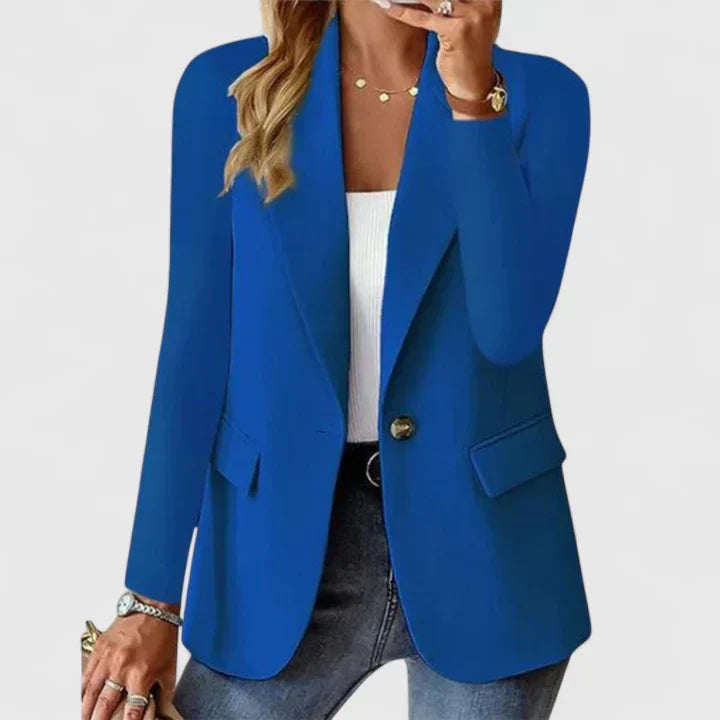 Women's Open-Front Tailored Blazer With Long Sleeves