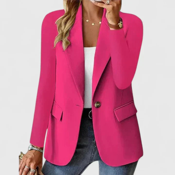Women's Open-Front Tailored Blazer With Long Sleeves