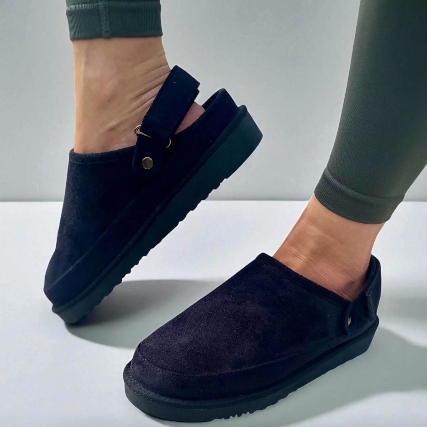 Ceylan Women's Memory Foam Faux Fur Ankle Strap Slippers