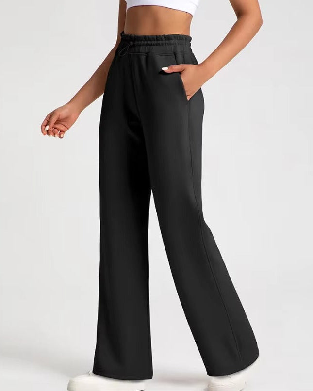 Ceylan Women’s Wide Leg Knit Pants Drawstring Waist