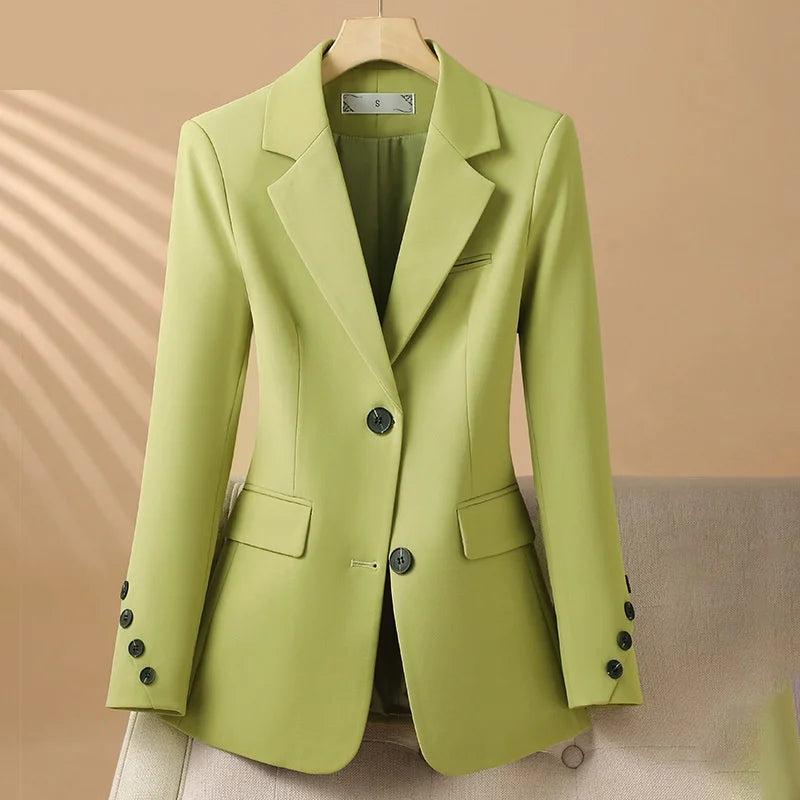Women’s Blazer Jackets with Three-Quarter Button Sleeves and Notch Lapels