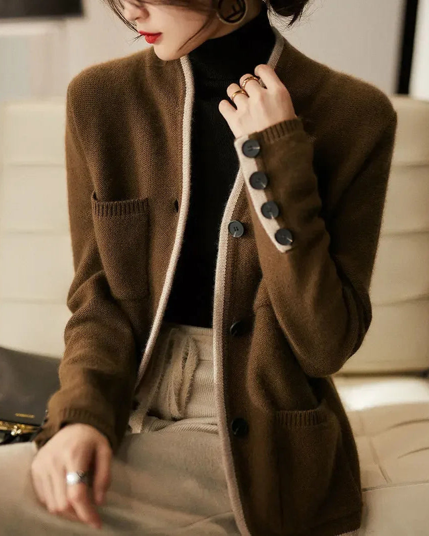 Ceylan Women’s Soft Knit Cardigan V-Neck Button Sweater