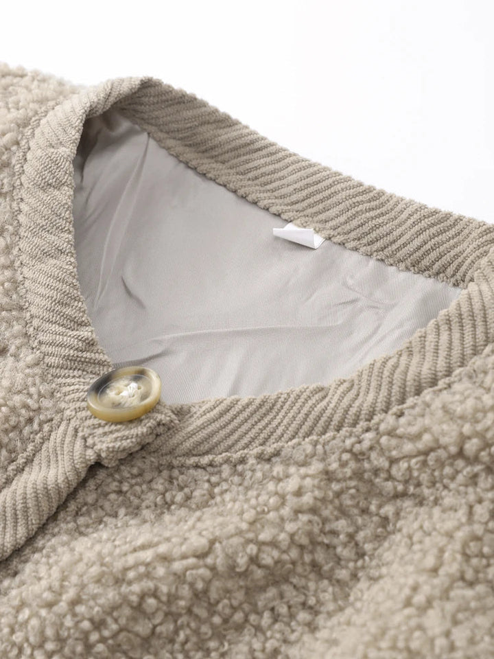 Women's Textured Cardigan Jacket with Button Closure