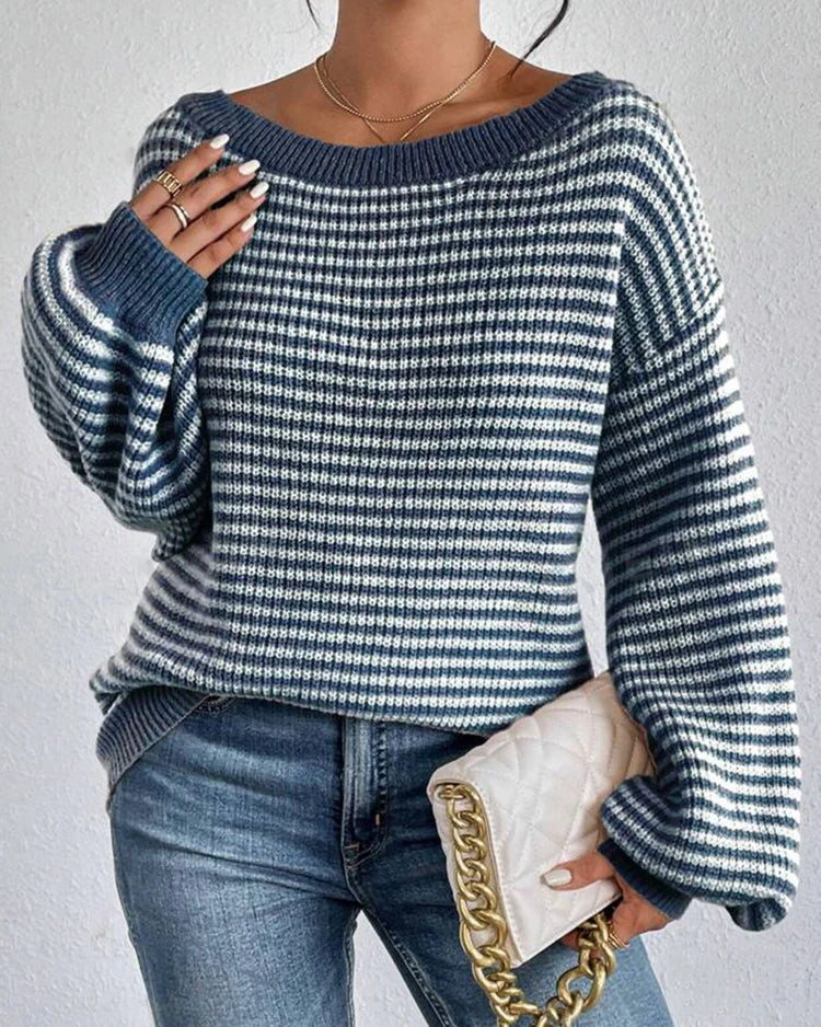 Ceylan Women's Sweater, Off Shoulder Gingham Check