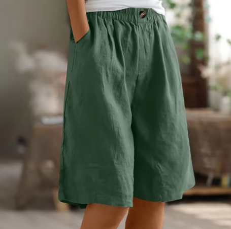 Women’s Bermuda Shorts with Elastic Waist and Deep Side Pockets