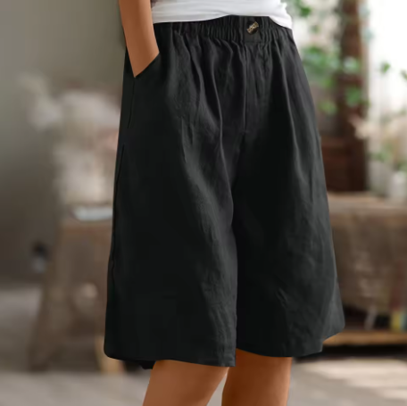 Women’s Bermuda Shorts with Elastic Waist and Deep Side Pockets