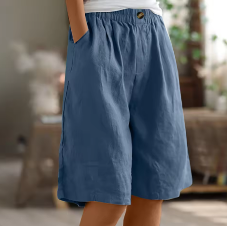 Women’s Bermuda Shorts with Elastic Waist and Deep Side Pockets