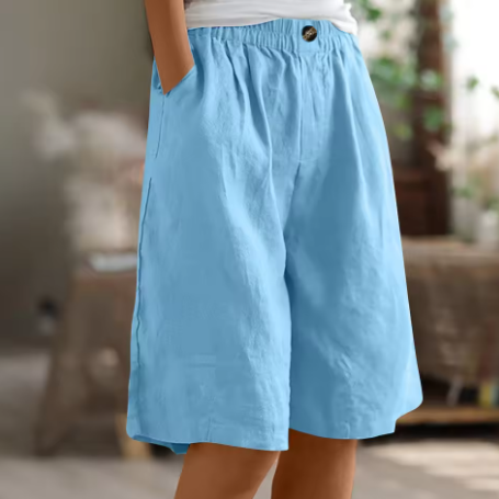 Women’s Bermuda Shorts with Elastic Waist and Deep Side Pockets