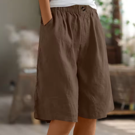Women’s Bermuda Shorts with Elastic Waist and Deep Side Pockets