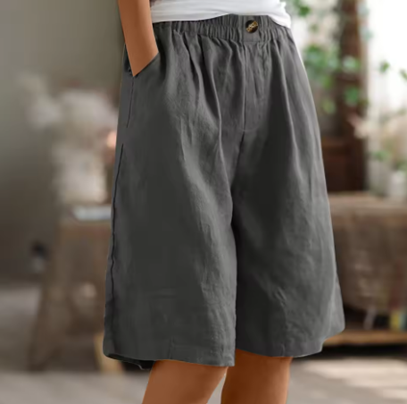 Women’s Bermuda Shorts with Elastic Waist and Deep Side Pockets