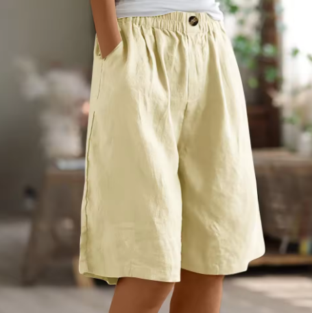 Women’s Bermuda Shorts with Elastic Waist and Deep Side Pockets