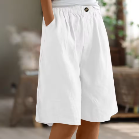Women’s Bermuda Shorts with Elastic Waist and Deep Side Pockets