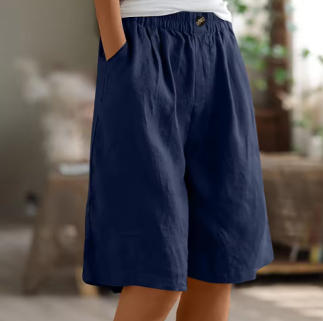 Women’s Bermuda Shorts with Elastic Waist and Deep Side Pockets