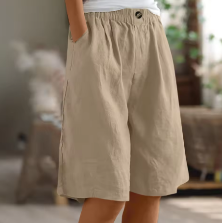 Women’s Bermuda Shorts with Elastic Waist and Deep Side Pockets