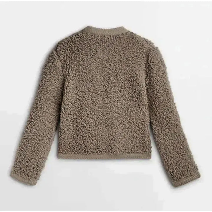 Women's Textured Cardigan Jacket with Button Closure