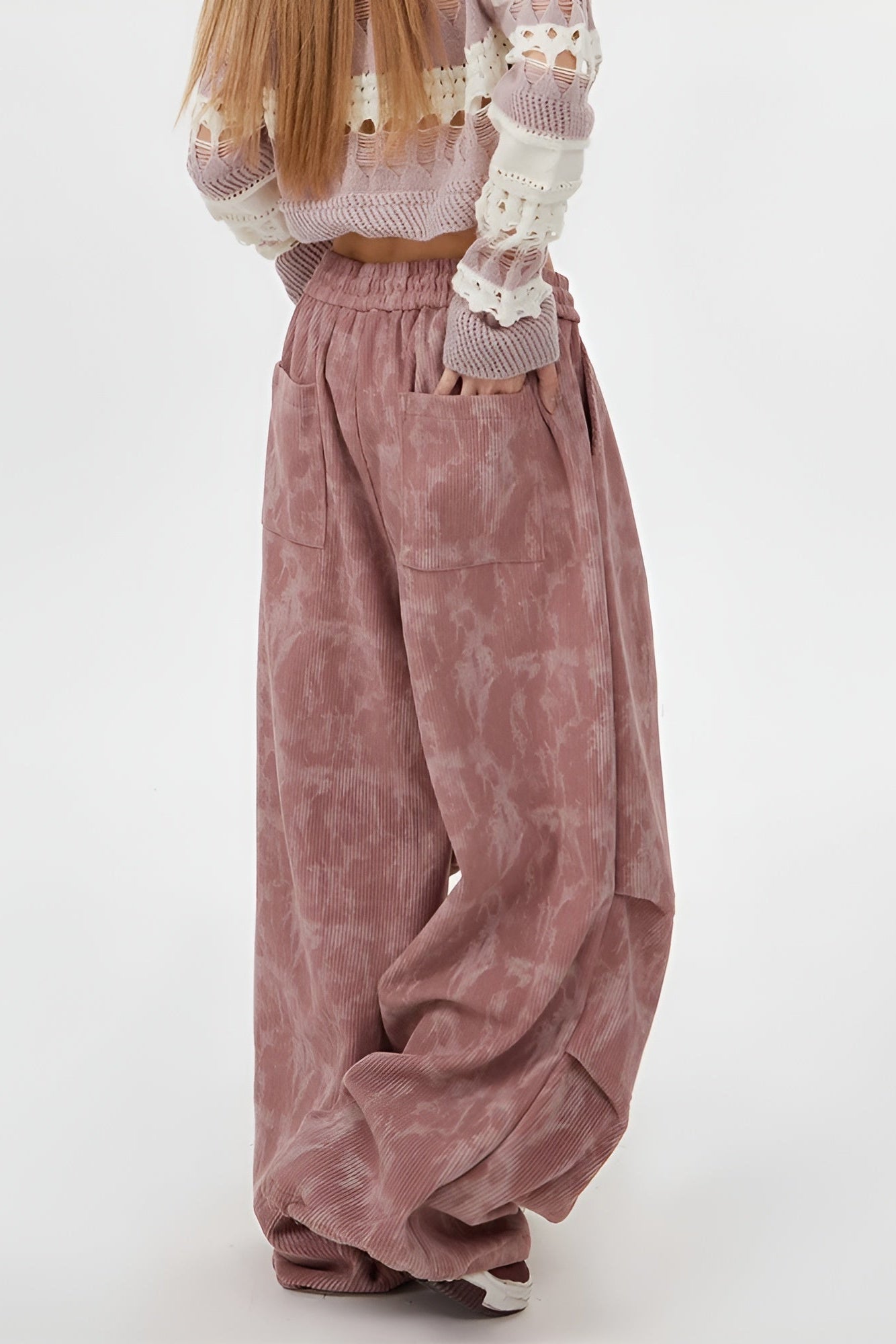 Ceylan Women’s Wide Leg Corduroy Pants Oversized Baggy Fit