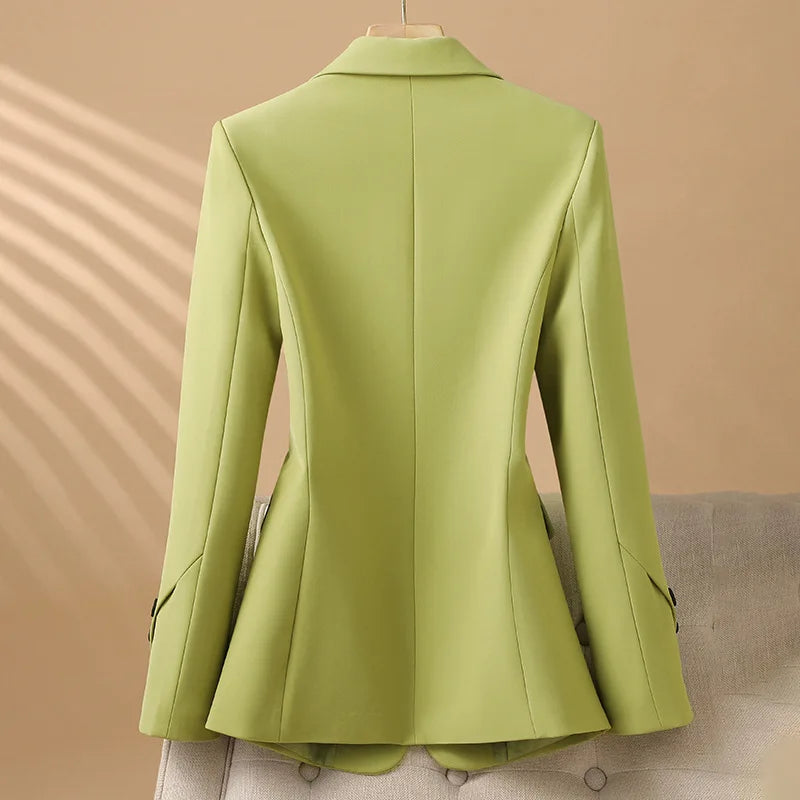Women’s Blazer Jackets with Three-Quarter Button Sleeves and Notch Lapels