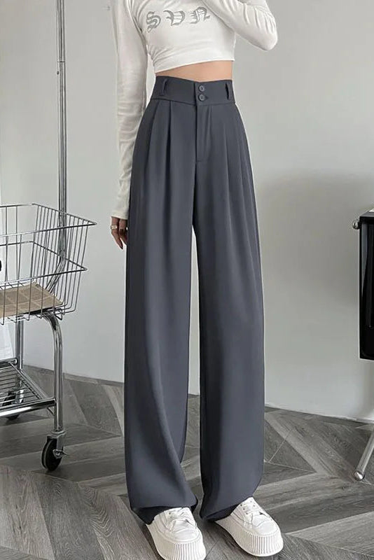 Ceylan Women's High Waist Wide Leg Trousers Pleated Fit