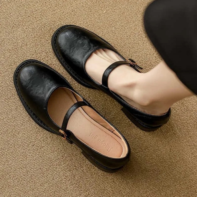 Women’s Mary Jane Shoes with Low Block Heel and Single Strap