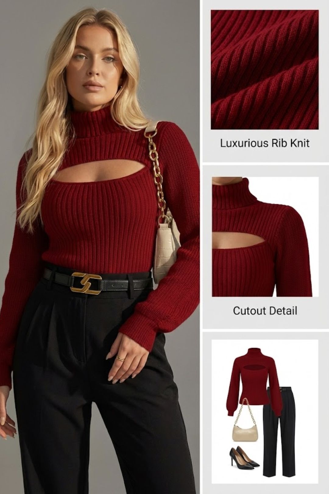 Ceylan Women’s Textured Knit Sweater Cozy Pullover Top