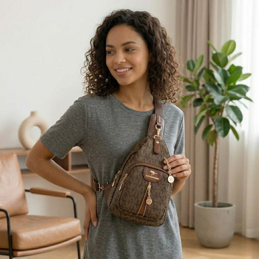 Women¡¯s Crossbody Sling Bag Monogram Print Chest Pack