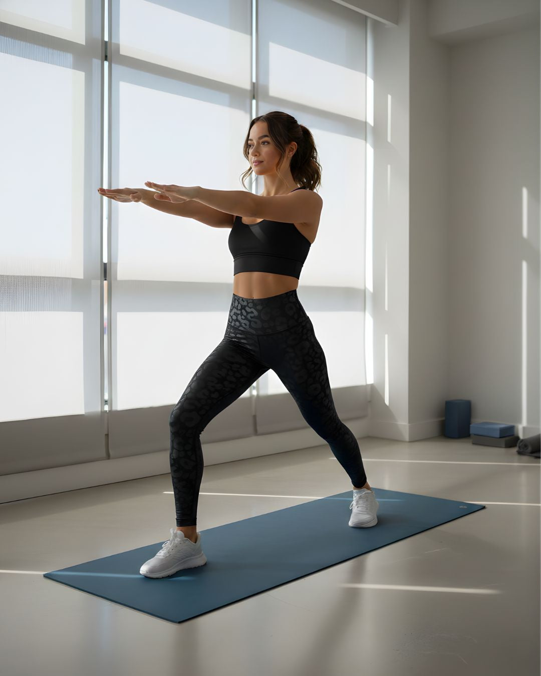 Women’s Metallic Leopard Print High Waisted Compression Leggings