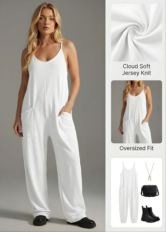 Ceylan Women’s Loose Fit Jumpsuit with Oversized Patch Pockets