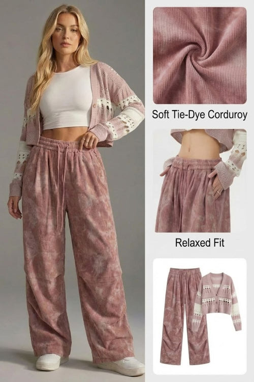 Ceylan Women’s Wide Leg Corduroy Pants Oversized Baggy Fit