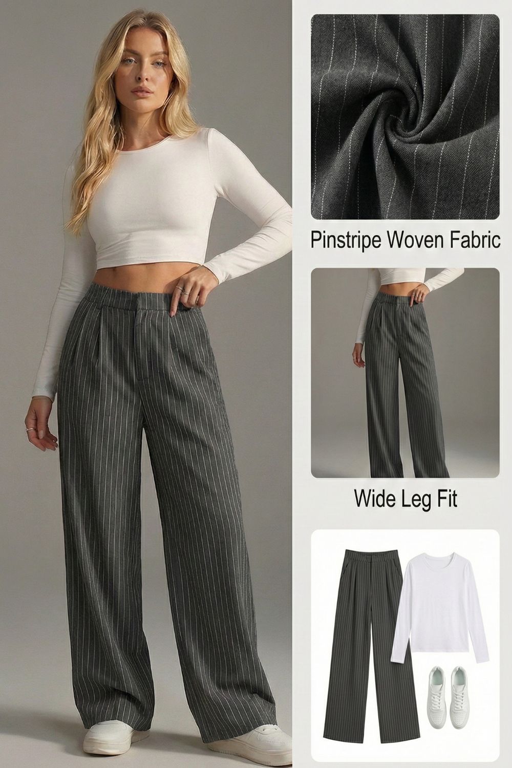Ceylan Women’s High Waisted Wide Leg Pants Soft Lounge Fit
