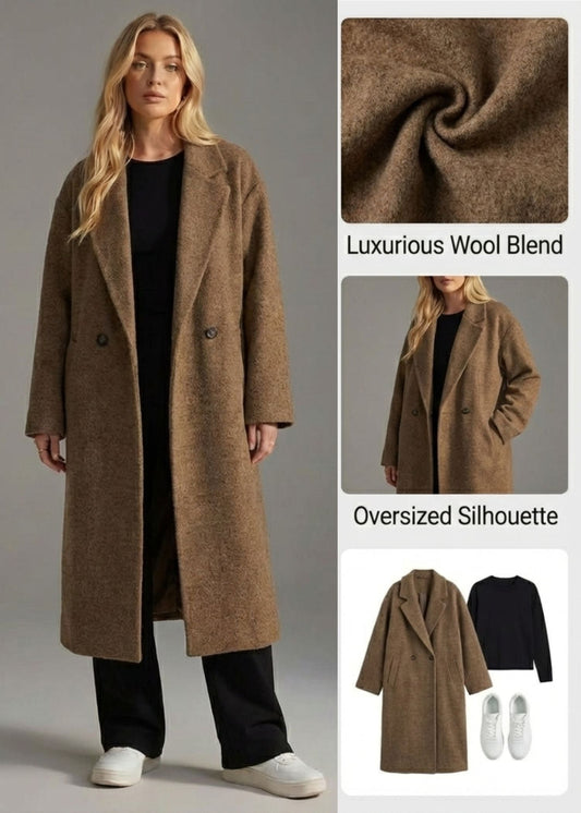 Ceylan Women’s Wool-Blend Oversized Maxi Coat