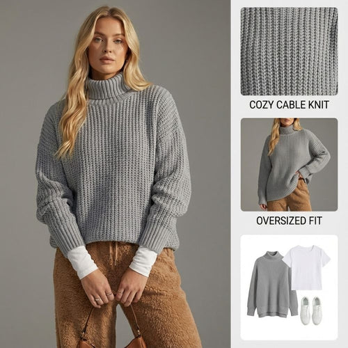 Ceylan Women’s Drawstring Side Slit Knit Sweater Pullover