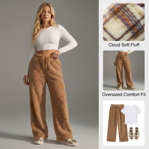 Ceylan Women’s Plaid House Slippers Warm Fleece Scuffs