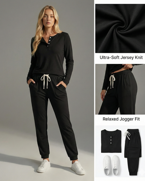 Ceylan Women's Tie Dye Waffle Knit Lounge Set with Pockets