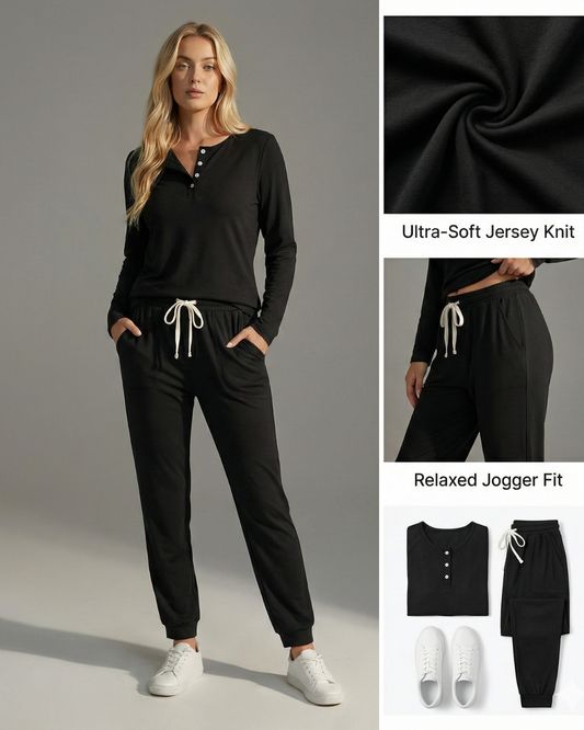 Ceylan Women's Tie Dye Waffle Knit Lounge Set with Pockets