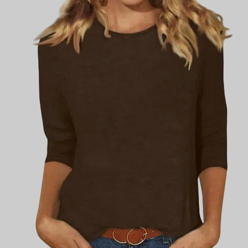 Women’s T-Shirt with Three-Quarter Sleeves and Crew Neckline