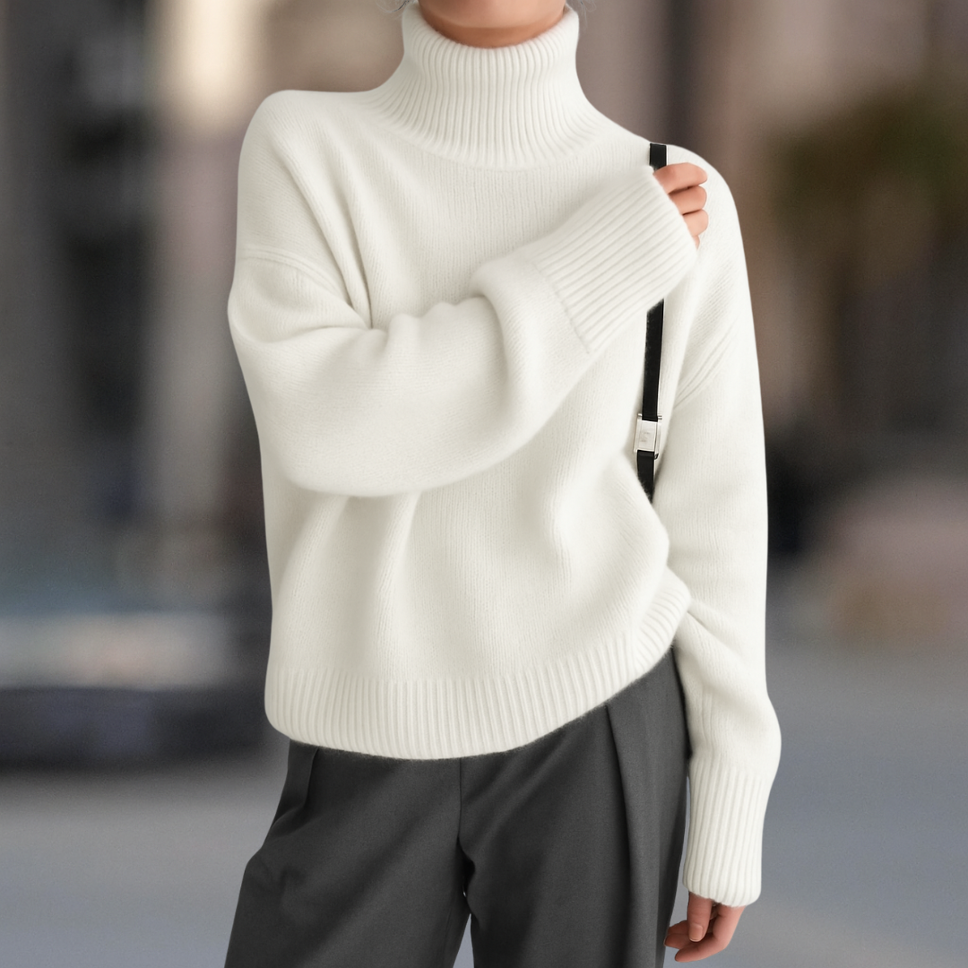 Women¡¯s Turtle Neck Drop Shoulder Casual Winter Sweater