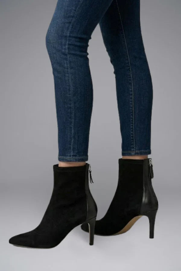 Women's Ankle Boots with Zip Closure and Block Heel