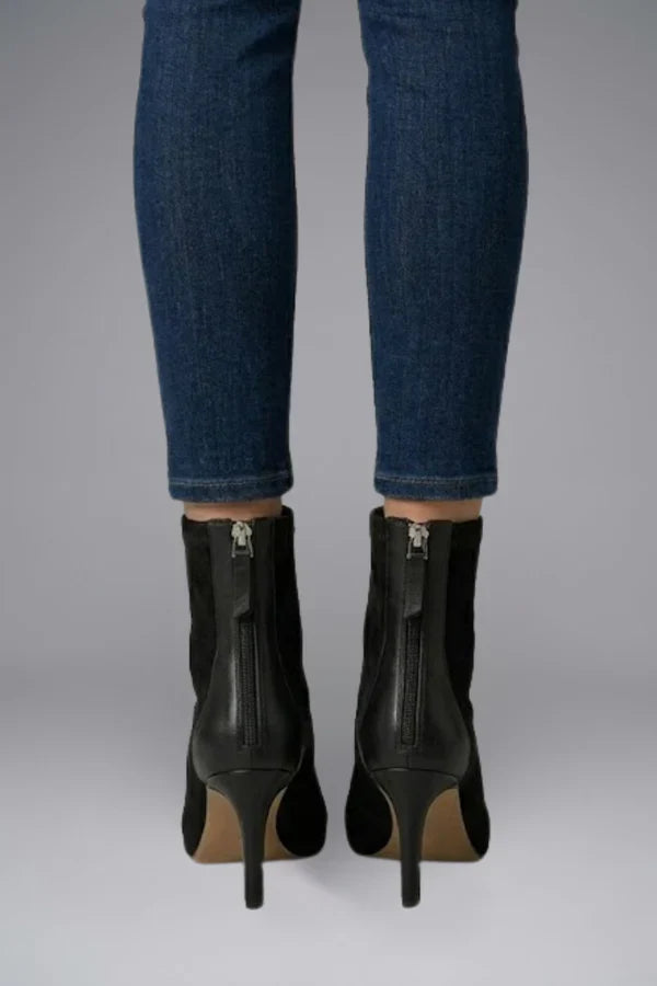 Women's Ankle Boots with Zip Closure and Block Heel
