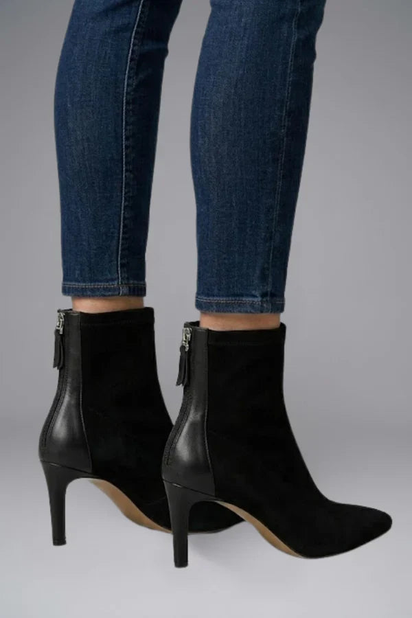 Women's Ankle Boots with Zip Closure and Block Heel