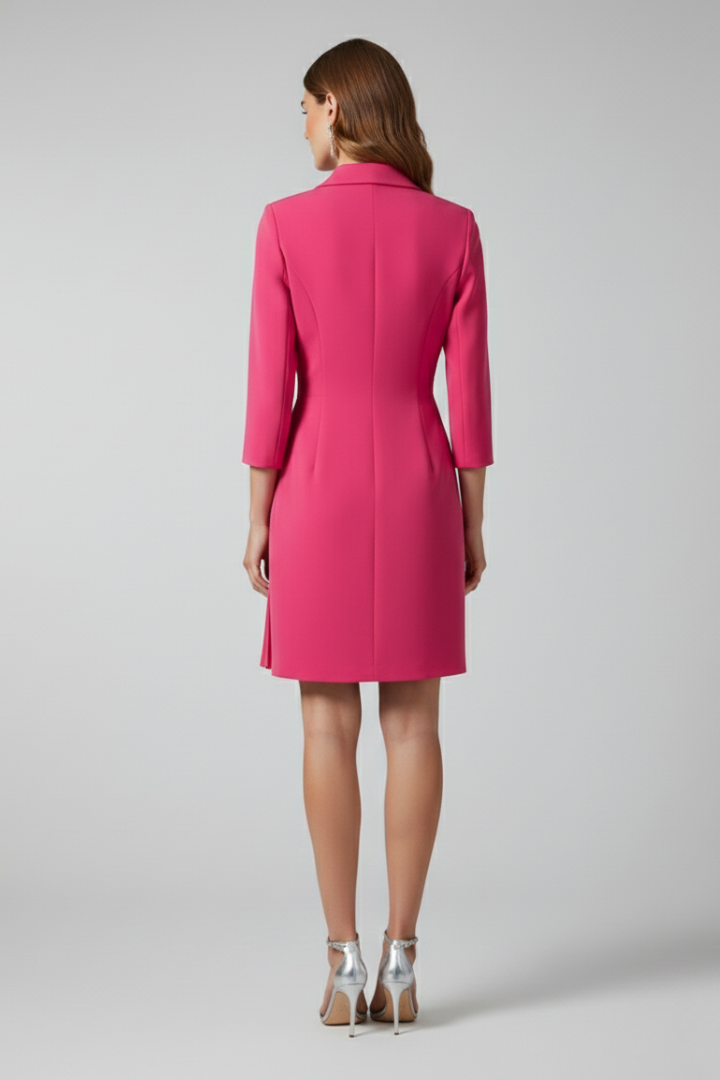 Women's Blazer Dress with Notched Collar and Defined Waist