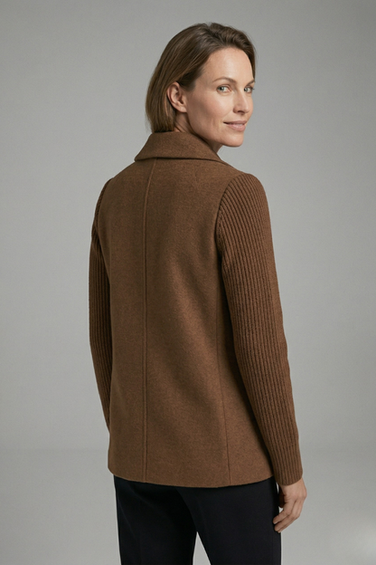 Women’s Blazer with Lapel Collar and Button Closure