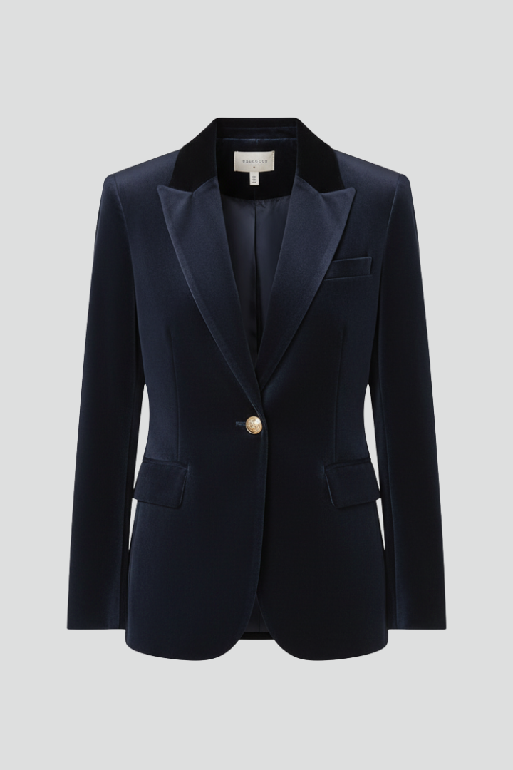 Women's Single-Breasted Blazer with Notched Lapels