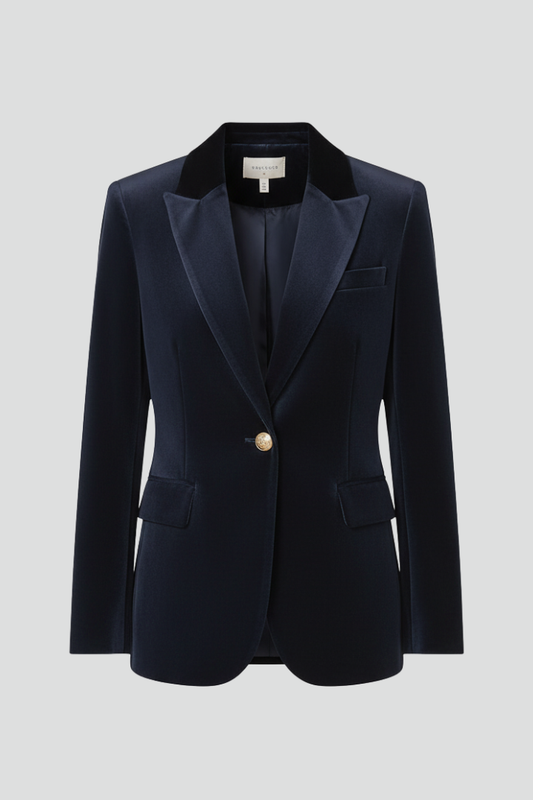 Women's Single-Breasted Blazer with Notched Lapels