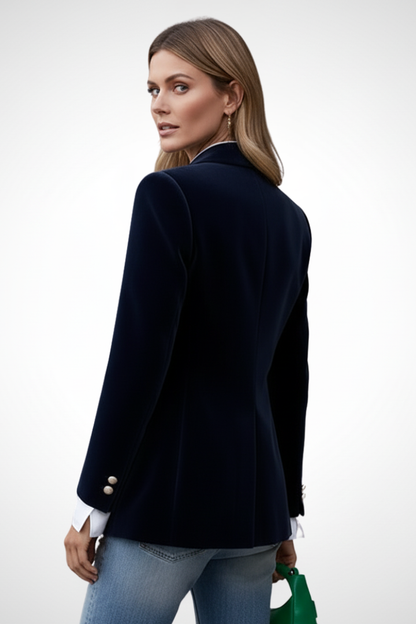 Women's Single-Breasted Blazer with Notched Lapels