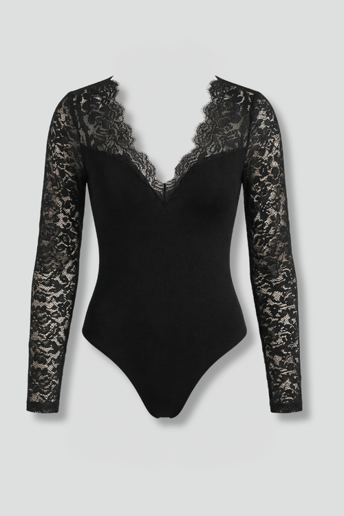 Women's V-Neck Lace Sleeve Blouse with Slim Fit